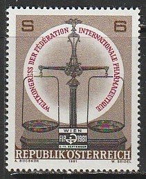 1981 Austria - Sc 1185 - MNH VF - 1 single - Intl Pharmaceutical Federation