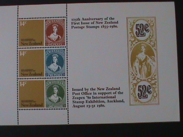 ​NEW ZEALAND-1980- SC#705a NEW ZEALAND POSTAGE STAMP 125TH ANNIV: MNH-S/S VF