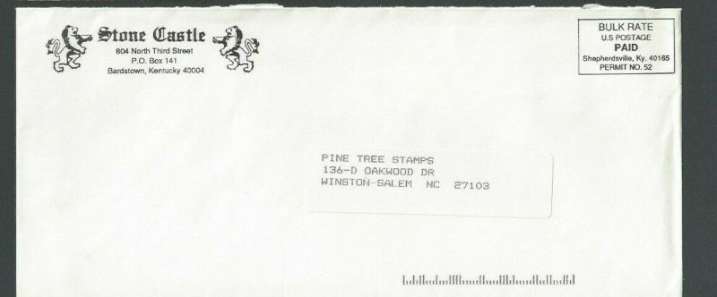 Ca 1965 Bardstown KY The Stone Castle Bulk Mailing From Shepherdsville KY