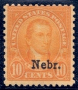 US Stamp #679 Mint James Monroe w/ 'Nebr.' Overprint Single