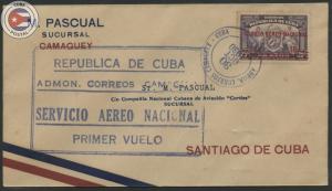 Cuba 1930 First Flight Cover Camaguey - Santiago | CU11555