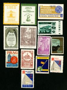 Czechoslovakia Stamps XF 13 Different Rare Old Labels