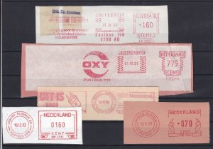 Netherlands 1980s Mixed Cancels & Slogans Meter Mail Stamps Label Items Ref27627