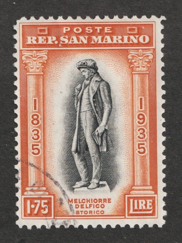 1935 San Marino Sc# 180 - 1.75 Lire, Melchiorre Delfico 100th. Used Cv$90.00