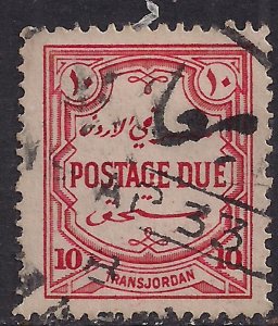 Transjordan 1929 - 39 KGV 10 mils Scarlet Postage Due used Perf 14 SG D192 ( ...