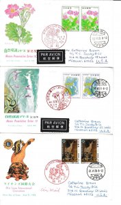Japan # 1319 / 1352, 8 Different  First Day Covers