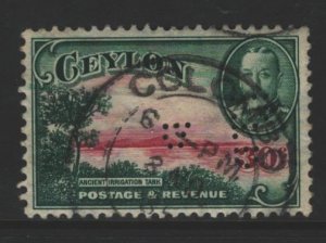Ceylon Sc#272 Used - Perfin P Ltd