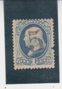 US Scott #156 1c Franklin Used with # 5 SON Fancy Cancel