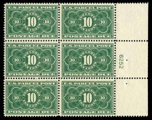 momen: US Stamps #JQ4 MNH OG Plate Block of 6 $12,000