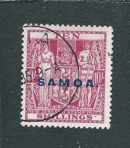 SAMOA 1932 10s CARMINE-LAKE FU SG 173 CAT £100