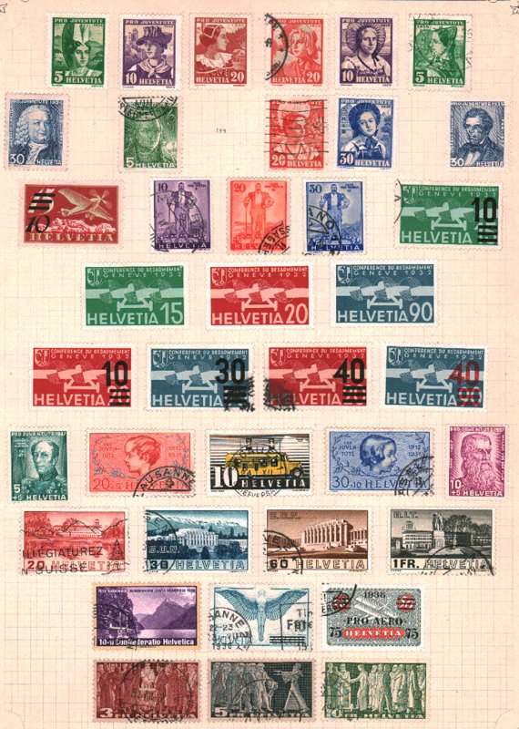 Switzerland Collection Used CV$1664.25 1907-1943 On Pages & Mostly