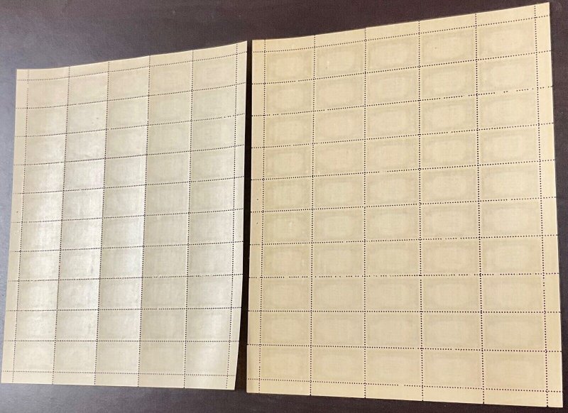 916 & 916a Greece  Reverse & Normal Printings, 5c MNH sheet of 50