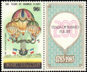 Cook Islands #760-764, Complete Set(5), 1984, Balloons, Never Hinged