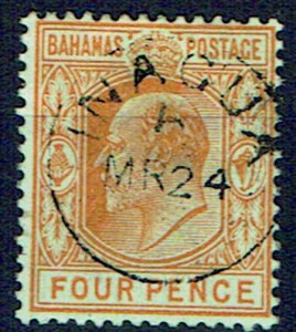 BAHAMAS  1902-07 4d orange very fine used - 42133