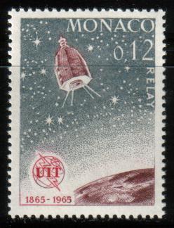 ITU, Relay Satellite & Earth, Monaco stamp SC#607 MNH