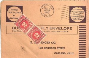 United States California Merced, Calif. 1940 machine  2c Postage Due (2) Payi...