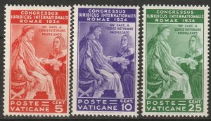 Vatican City 1935 Sc 41-3 partial set MLH