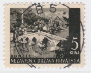 1941 Croatia Pictorial Designs 5k Used Stamp A19P11F631-