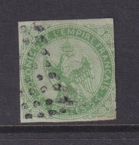 FRANCE, COLONIES, GENERAL, 1859 Eagle, 5c. Yellow Green, used.