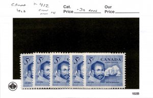 Canada, Postage Stamp, #412 (5 Ea) Mint NH, 1963 Frobisher (AB)
