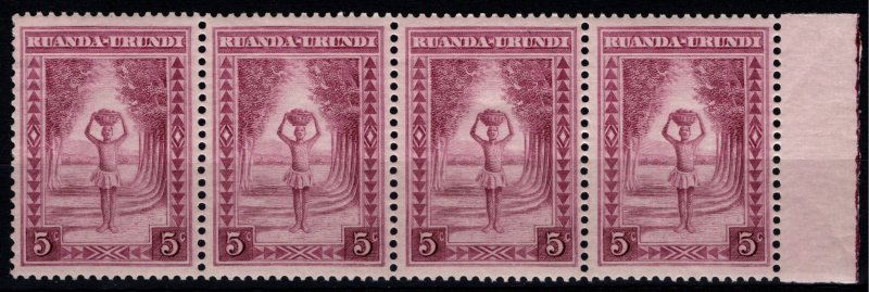 Ruanda-Urundi 1931 Scenary, 5c Marginal Block [Mint]