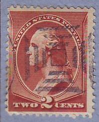 2c red brown 1883 (SCN 211)  w/SON segmented maltese cross 