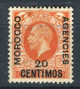 MOROCCO AGENCIES; 1920s early GV surcharged issue Mint hinged 20c.