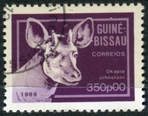 Guinea-Bissau Sc#860 Used, 350p multi, Animals (1989) (1989)