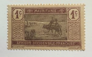 Mauritania 1913 Scott 18 MH - 1c, Crossing Desert