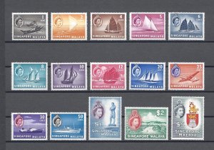 SINGAPORE 1955/59 SG 38/52 MNH Cat £140