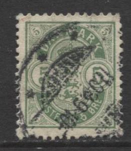 Denmark - Scott 43 - Definitive Issue -1895 - Used - Single 5s Stamp