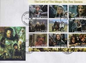 Benin 2003 Lord of the Rings  The Two Towers  Sheetlet (9) FDC