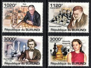 BURUNDI 2011 - Great chess players / complete set MNH