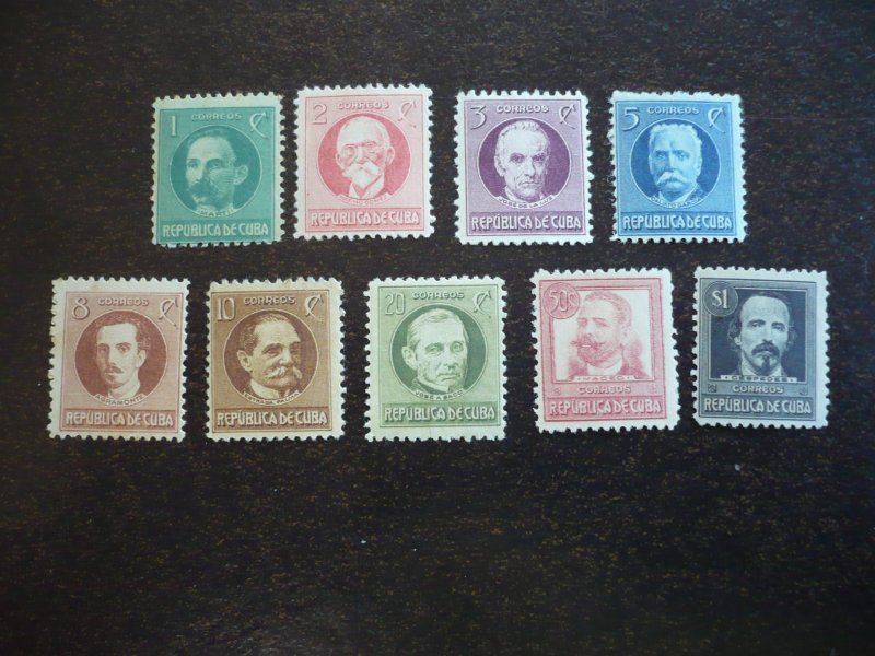 Stamps - Cuba - Scott# 264-265,267-273 - Mint Hinged Partial Set of 9 Stamps