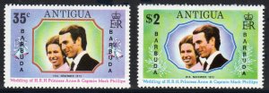 BARBUDA ​SC#136-137 WEDDING OF PRINCESS ANNE (1973) MNH