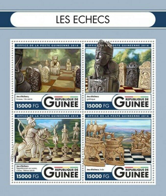 Guinea - 2016 Chess on Stamps - 4 Stamp Sheet - GU16504a