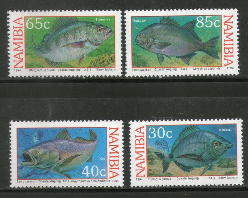 Namibia 1994 Coastal Angling Fish Marine Life Animals Fauna Sc 755-58 MNH # 3244