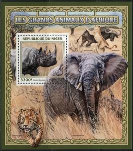 NIGER  2016 BIG AFRICAN ANIMALS  SOUVENIR SHEET  MINT NH