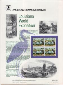 US CP216 Louisiana World Expo 2086 Commemorative Panel Mint