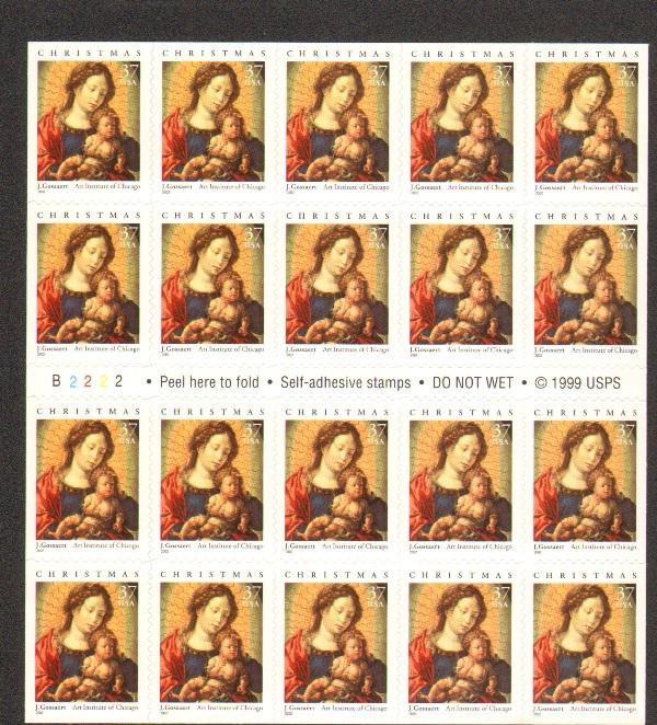 US #3675 Mint Sheet Madonna & Child christmas