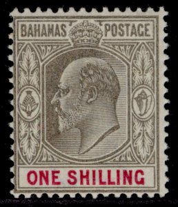 BAHAMAS EDVII SG68, 1s brownish grey & carmine, M MINT. Cat £22.