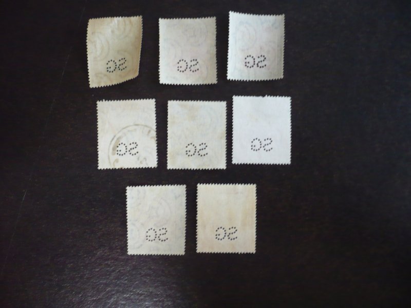 Stamps - Sudan - SG# - O13-O20 - Used Part Set of 8 Stamps Perfin SG