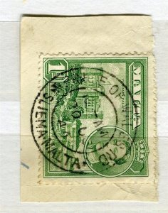 MALTA; 1938 early GVI SELF GOVT. issue fine used 1d. value POSTMARK