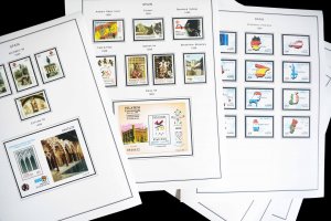 COLOR PRINTED SPAIN 1994-1999 STAMP ALBUM PAGES (58 illustrated pages)