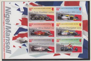 Jersey 2013, ' Nigel Mansell'  Miniature Sheet.  unmounted mint NHM