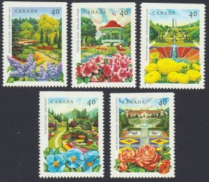 FLOWERS, GARDEN = Canada 1991 #1311-1315 MNH Set of 5 from Bklt Pane