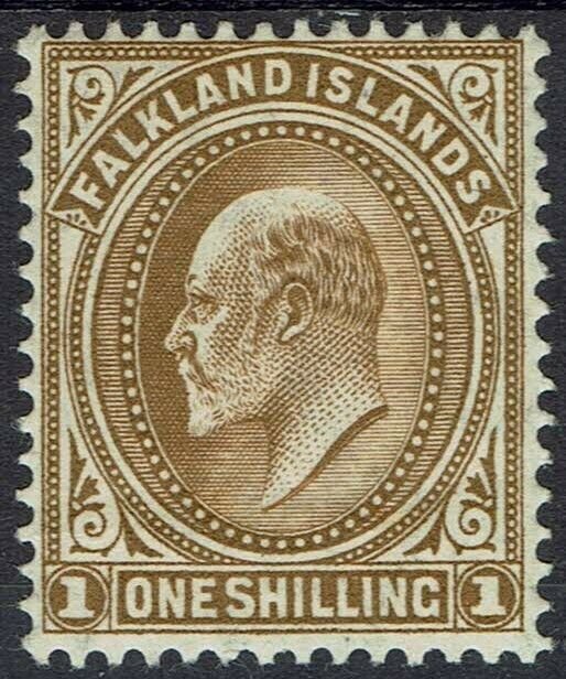 FALKLAND ISLANDS 1904 KEVII 1/- 