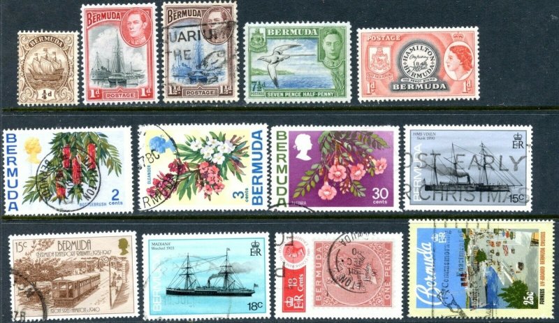 BERMUDA Sc#40//742 1912-1997 24 Different Values Mostly Used F-VF