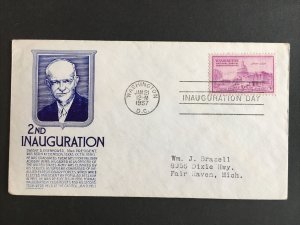 Eisenhower 1957 2nd Inauguration Cover / Blue Anderson Cachet