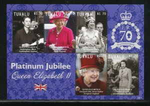 TUVALU  2022 PLATINUM JUBILEE OF QUEEN ELIZABETH II  SHEET  MINT NH